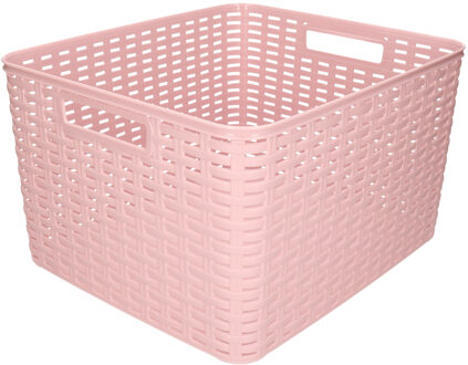 Opbergmand - Kastmand - rotan kunststof - oud roze - 28 Liter - 34 x 40 x 23 cm Oudroze