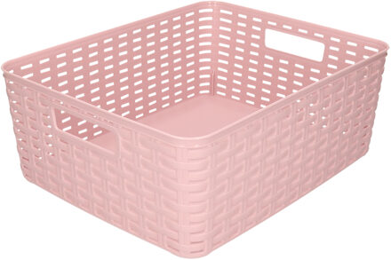 Opbergmand - Kastmand - rotan kunststof - oudroze - 12 Liter - 30 x 37 x 13 cm