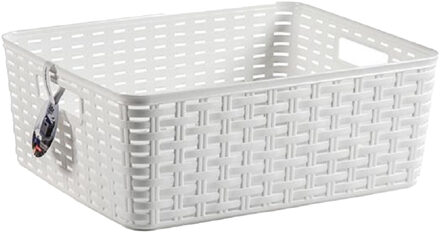 Opbergmand - Kastmand - rotan kunststof - wit - 12 Liter - 30 x 37 x 13 cm