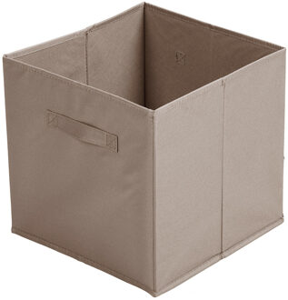 Opbergmand/kastmand Square Box - karton/kunststof - 29 liter - beige - 31 x 31 x 31 cm - Opbergmanden