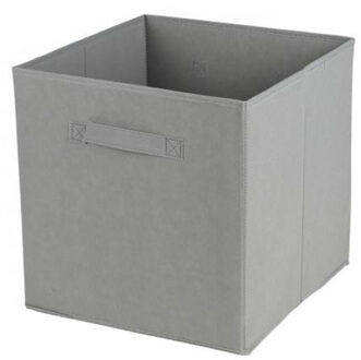 Opbergmand/kastmand Square Box - karton/kunststof - 29 liter - grijs - 31 x 31 x 31 cm - Opbergmanden