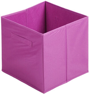 Opbergmand/kastmand Square Box - karton/kunststof - 29 liter - paars - 31 x 31 x 31 cm - Opbergmanden