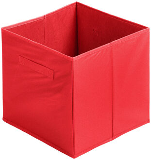 Opbergmand/kastmand Square Box - karton/kunststof - 29 liter - rood - 31 x 31 x 31 cm - Opbergmanden