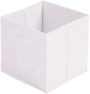 Opbergmand/kastmand Square Box - karton/kunststof - 29 liter - wit - 31 x 31 x 31 cm - Opbergmanden