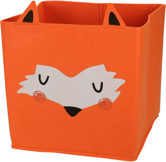 Opbergmand/kastmand vilt kinderkamer - dieren thema vos - 32 cm - Opbergmanden Oranje