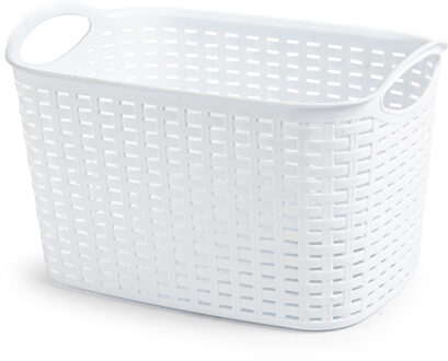 Opbergmand/kastmandje - 19 liter - ivoor wit - kunststof - 29 x 39 x 25 cm