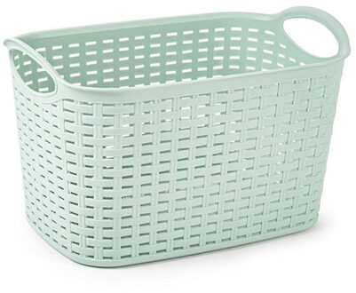 Opbergmand/kastmandje - 19 liter - mintgroen - kunststof - 29 x 39 x 25 cm