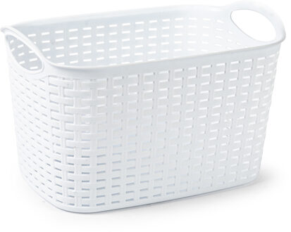 Opbergmand/kastmandje - 6,4 liter - ivoor wit - kunststof - 19 x 29 x 18 cm