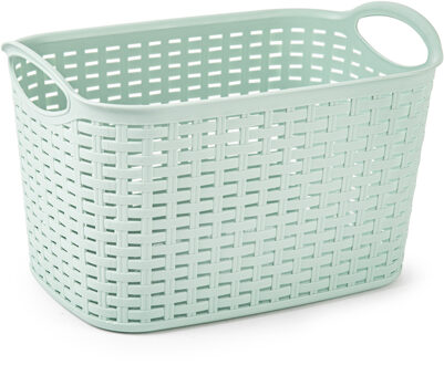 Opbergmand/kastmandje - 6,4 liter - mintgroen - kunststof - 19 x 29 x 18 cm