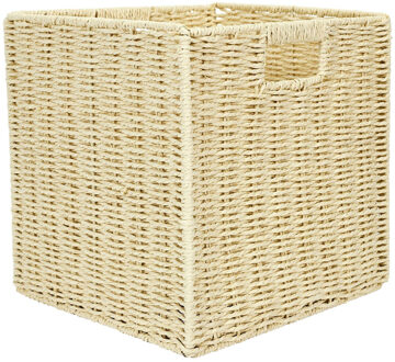 Opbergmand/kastmandje - Naturel - 30 x 30 x 30 cm - 29 liter - Vakkenkast manden - Gevlochten