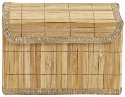Opbergmand met deksel - bamboe - 16x22x15 cm