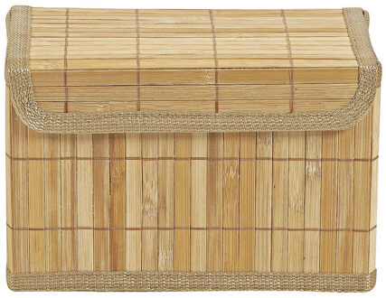 Opbergmand met deksel - bamboe - 16x24x14 cm