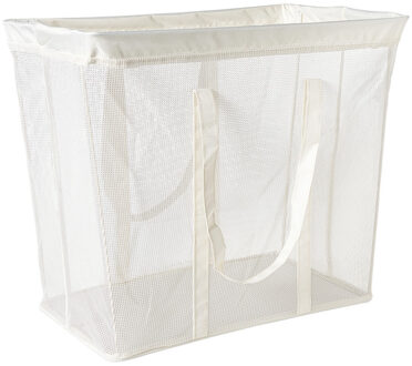 Opbergmand met handvatten - wit - 53x46x33 cm