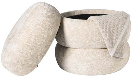 Opbergpoef bubbles - beige - ø41x41 cm