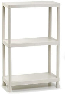 opbergrek - kunststof - wit - 30 x 60 x 95 cm - 3 planken