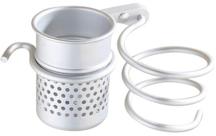 Opbergrek Metalen Föhn Kam Rack Wall Mount Badkamer Platte Spiraal Standhouder Hanger organizer badkamer accessoires #4o17 zilver