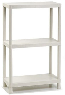 opbergrek schuur/zolder - kunststof - wit - 30 x 60 x 95 cm - met 3 planken