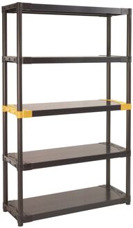 Opbergrek Workline 2.0 105x40x175cm Zwart/geel Met 5 Planken Pvc