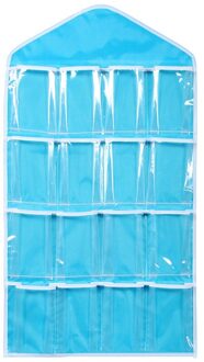 Opbergtas 16 Zakken Clear Opknoping Tas Sokken Beha Ondergoed Rek Hanger Organizer Care Festival Feesten Opbergtas Blauw