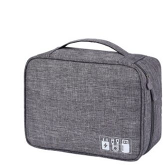 Opbergtas Reizen Closet Organizer Case voor Hoofdtelefoon Digitale Draagbare Rits Accessoires Lader Datakabel USB Bag Organizer grijs