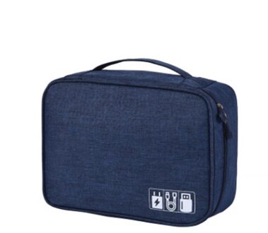 Opbergtas Reizen Closet Organizer Case voor Hoofdtelefoon Digitale Draagbare Rits Accessoires Lader Datakabel USB Bag Organizer marine