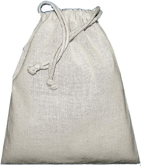 Opbergzakje met koord - katoen - 25 x 30 cm - canvas cadeau zakje Beige