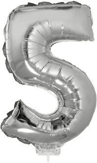 Opblaas cijfer ballon 5 folie ballon 41 cm