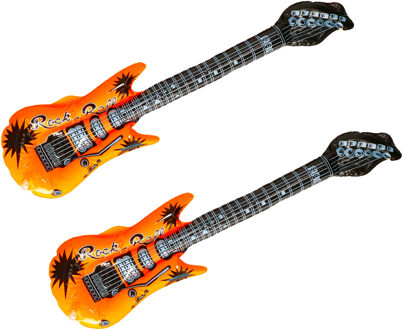 Opblaas elektrische gitaar - 2x - geel - speelgoed - kinderen - opblaasbaar - popster