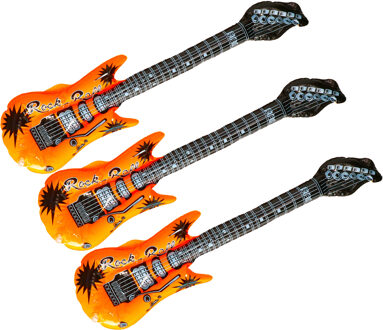 Opblaas elektrische gitaar - 3x - geel - speelgoed - kinderen - opblaasbaar - popster