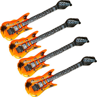 Opblaas elektrische gitaar - 4x - geel - speelgoed - kinderen - opblaasbaar - popster