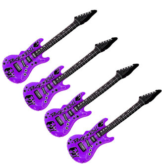 Opblaas elektrische gitaar - 4x - paars - speelgoed - kinderen - opblaasbaar - popster