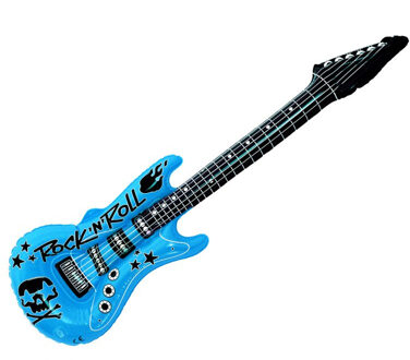 Opblaas elektrische gitaar - blauw - speelgoed - kinderen - opblaasbaar - popster