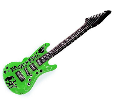 Opblaas elektrische gitaar - groen - speelgoed - kinderen - opblaasbaar - popster