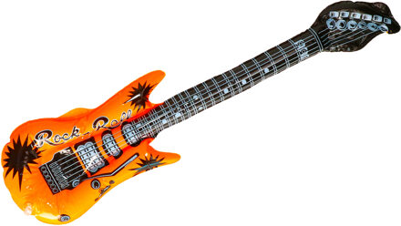 Opblaas elektrische gitaar - oranje - speelgoed - kinderen - opblaasbaar - popster