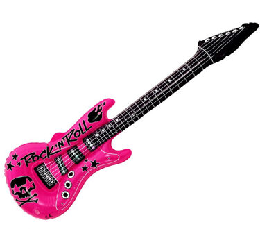 Opblaas elektrische gitaar - roze - speelgoed - kinderen - opblaasbaar - popster