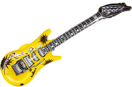 Opblaas gitaar - geel - speelgoed - kinderen - opblaasbaar