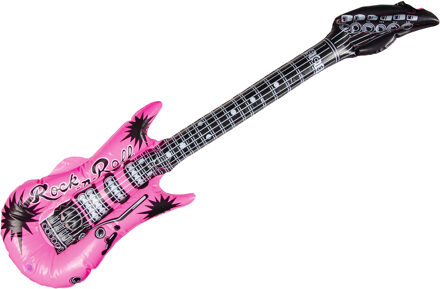 Opblaas gitaar - roze - speelgoed - kinderen - opblaasbaar