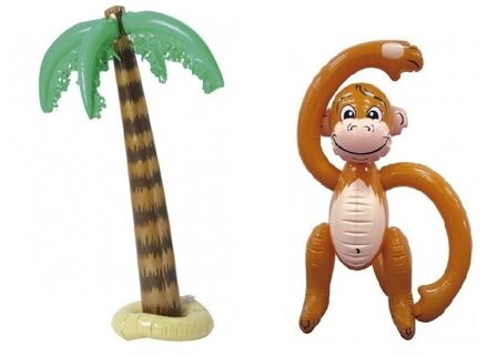 Opblaas hawaii decoratie set 2 stuks Multi