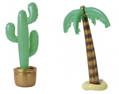 Opblaas hawaii decoratie set 2 stuks Multi