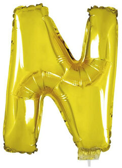 Opblaas letter ballons op stokje Goudkleurig