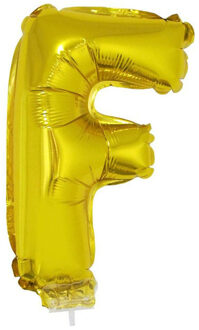 Opblaas letter ballons op stokje Goudkleurig