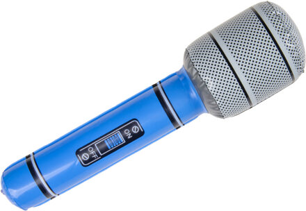 Opblaas microfoon - blauw - speelgoed - kinderen - opblaasbaar