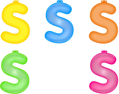 Opblaas naamletters S 35,5 cm groot