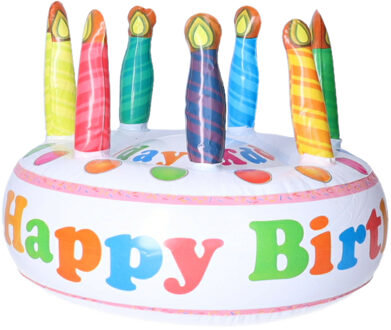 Opblaas verjaardagstaart - Opblaasfiguren Multikleur