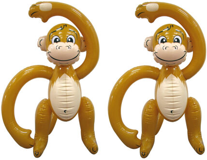 Opblaasbaar aapje - 2x - 61 cm - Tropische feest decoratie