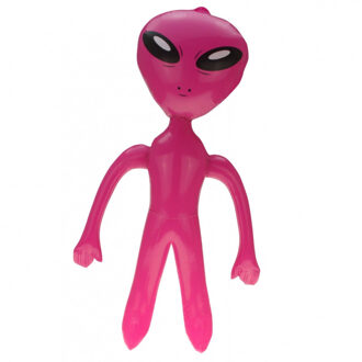Opblaasbaar alien figuur - roze - 60 cm - uit space/de ruimte - buitenaards leven pop