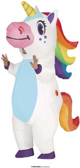Opblaasbaar Eenhoorn Kostuum Multikleur - Print