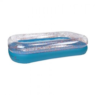Opblaasbaar Glitter Zwembad 211cm Transparant/Blauw