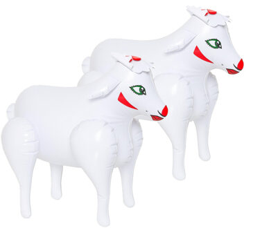 Opblaasbaar klein schaapje/lammetje - 2x - 40 x 40 cm - dieren - fun artikel