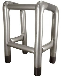 Opblaasbaar opa/oma looprek - zilver grijs - 58 x 88 x 45 cm - feestartikelen Abraham/Sara/50 jaar Multi